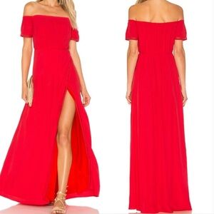 Lovers + Friends Havana Side Slit Maxi Dress Red Size Small